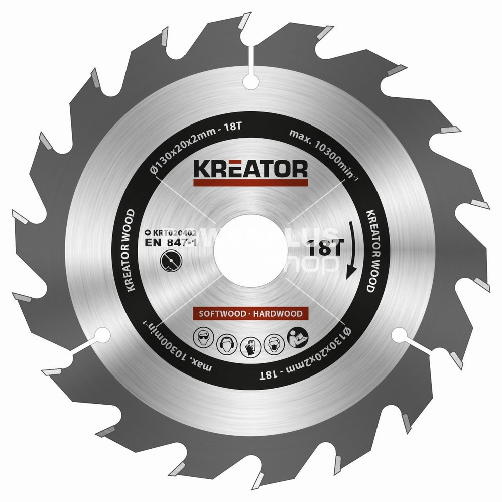 (obrázek pro) KRT020402 - Pilový kotouč na dřevo 130mm, 18T