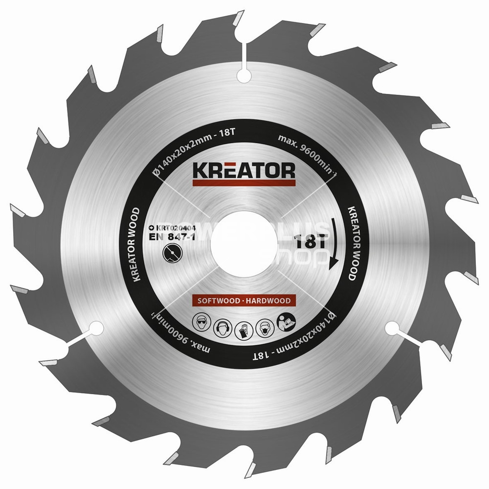 (obrázek pro) KRT020404 - Pilový kotouč na dřevo 140mm, 18T