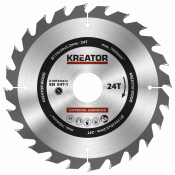 (obrázek pro) KRT020412 - Pilový kotouč na dřevo 170mm, 24T