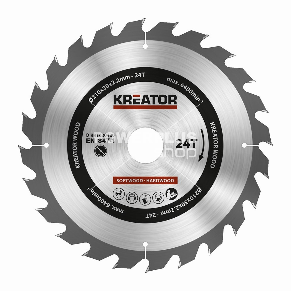 (obrázek pro) KRT020420 - Pilový kotouč na dřevo 210mm, 24T