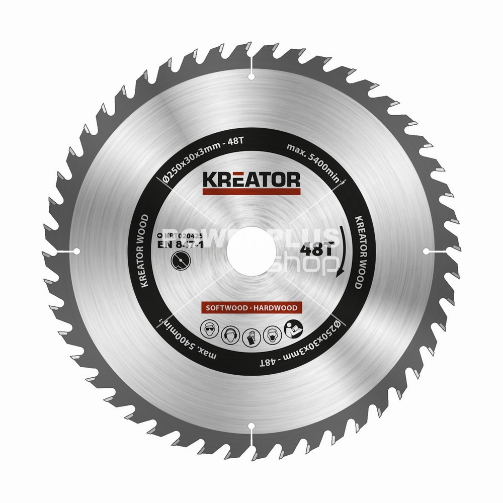 (obrázek pro) KRT020425 - Pilový kotouč na dřevo 250mm, 48T