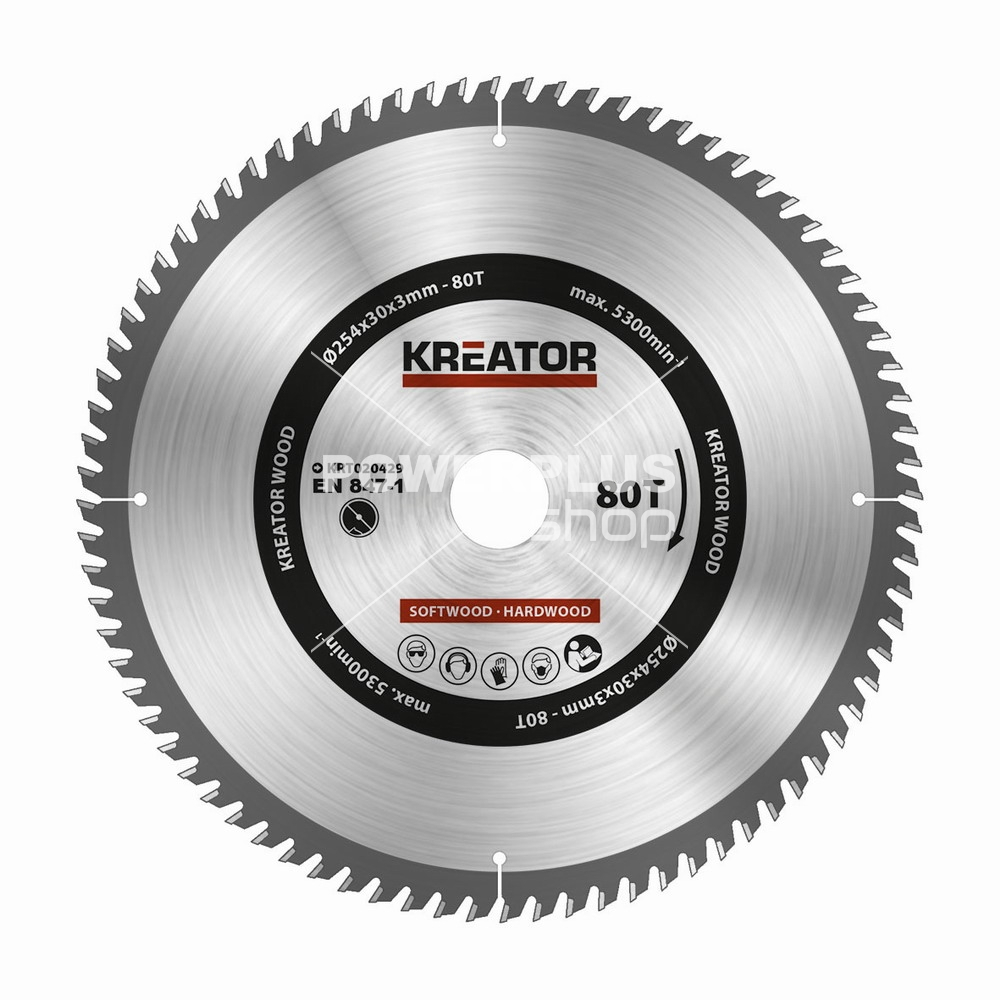 (obrázek pro) KRT020429 - Pilový kotouč na dřevo 254mm, 80T