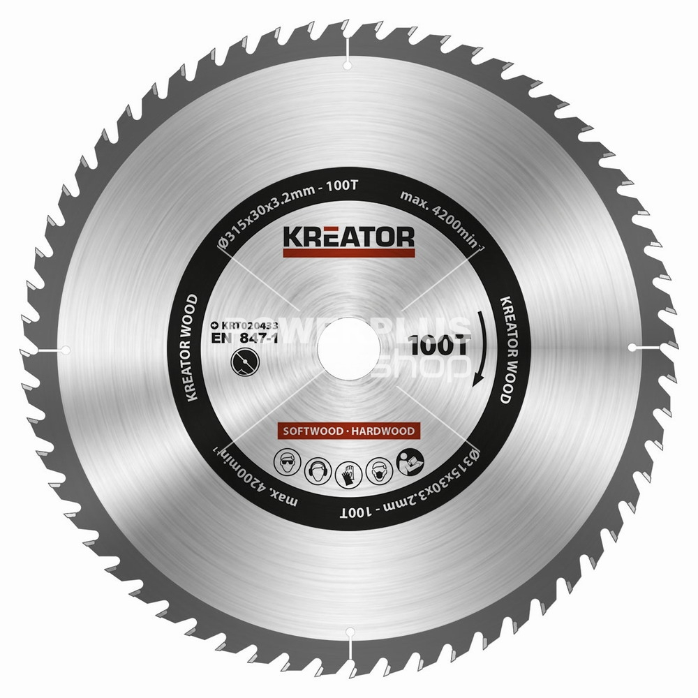 (obrázek pro) KRT020433 - Pilový kotouč na dřevo 315mm, 100T