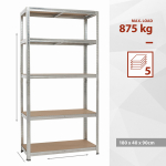 (obrázek pro) KRT674001 - Kovový regál 180 x 90 x 40cm, 5 polic, 875kg