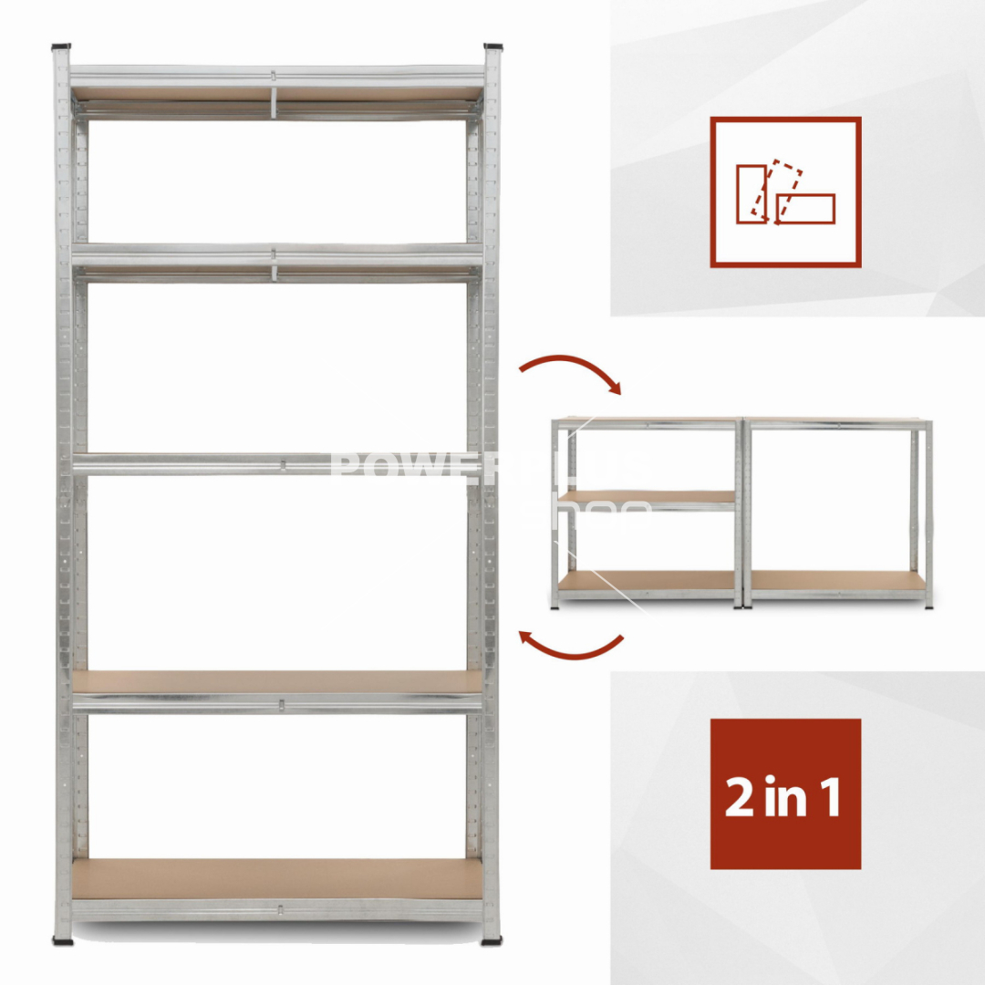 KRT674001 - Kovový regál 180 x 90 x 40cm, 5 polic, 875kg