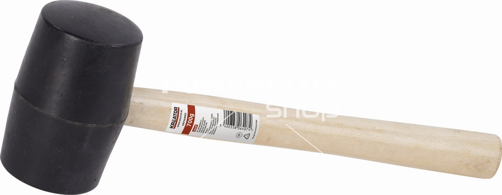 (obrázek pro) KRT904001 - Gumová palice černá 450g - Dřevěná násada