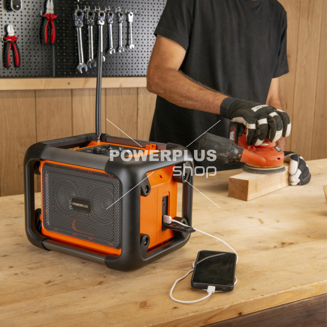 POWDP8061 - Aku stavební rádio 20V  plus  220V (bez AKU)