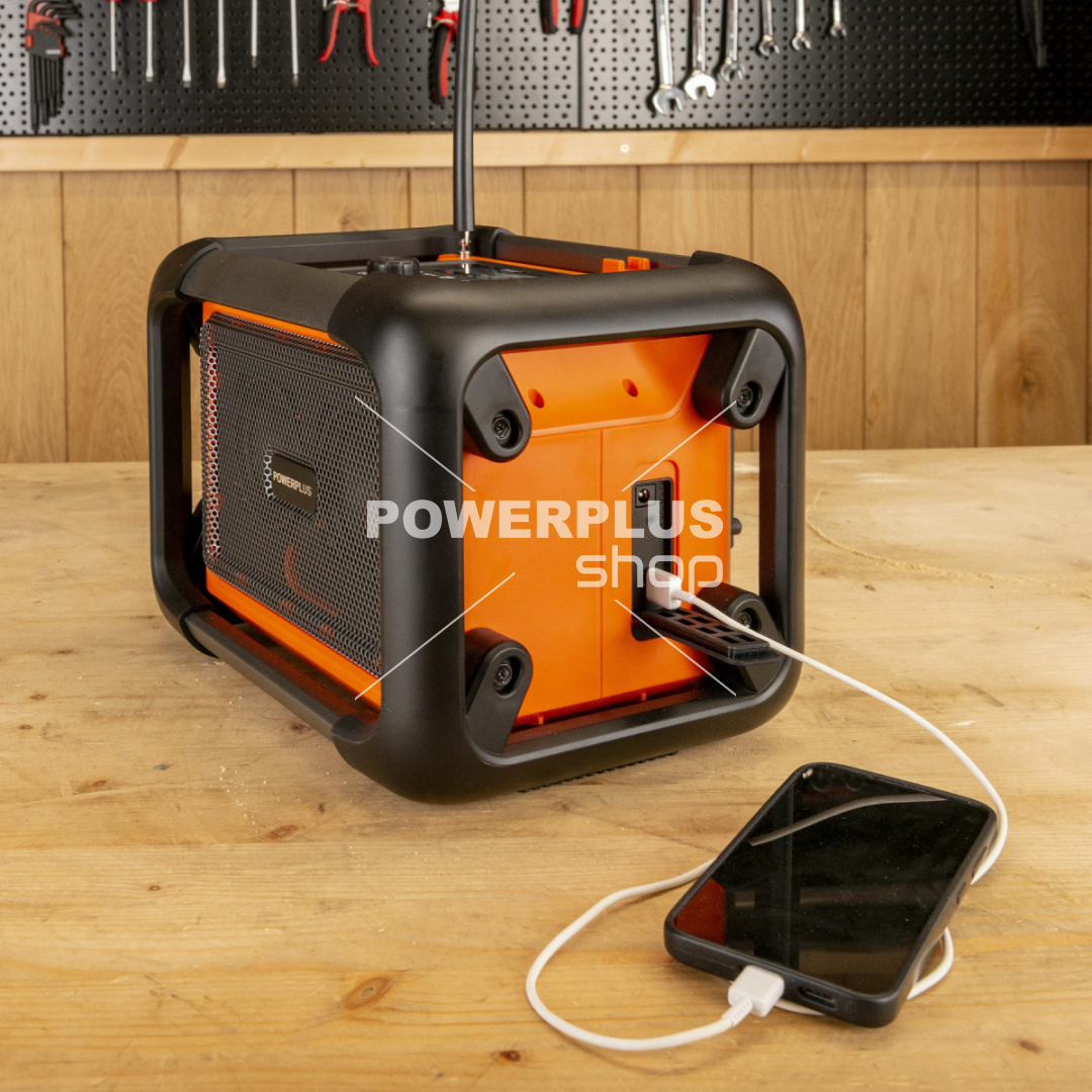 Modální Další obrázky pro POWDP8061 - Aku stavební rádio 20V  plus  220V (bez AKU)