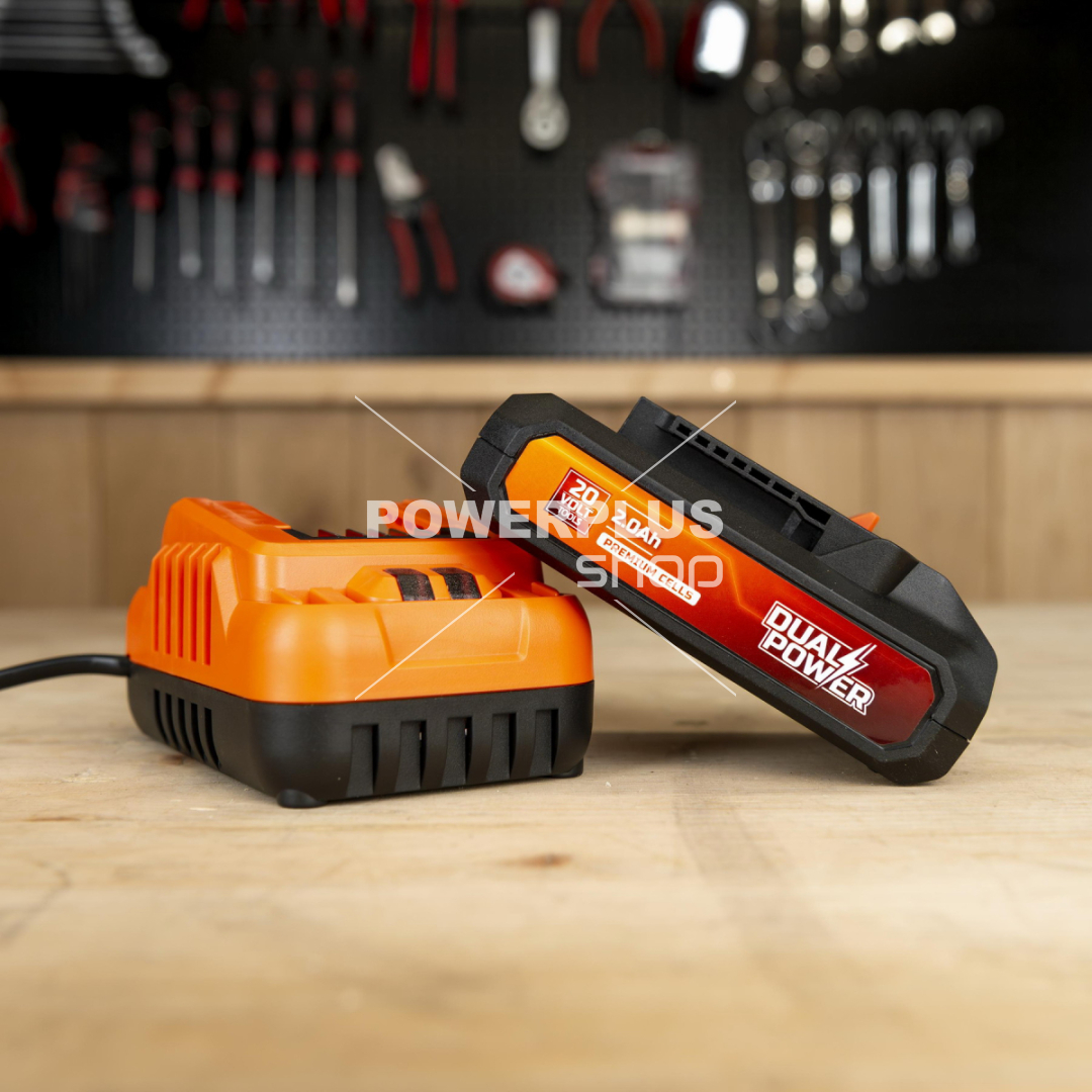 Modální Další obrázky pro POWDP90620 - Nabíječka 20V/40V 2.0A  plus  Baterie 20V LI-ION 2,