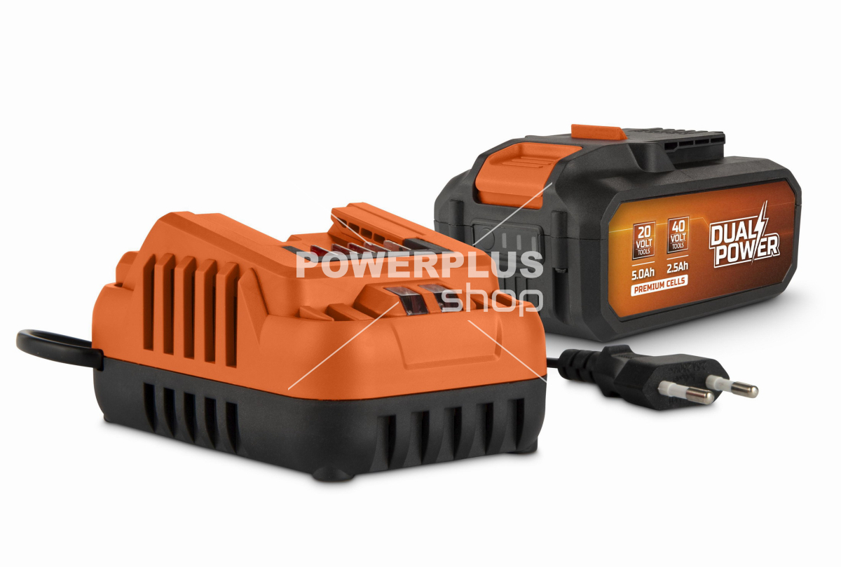 (obrázek pro) POWDP90640 - Nabíječka 20V/40V plus Baterie 40V LI-ION 2,5Ah