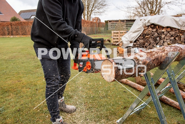 Modální Další obrázky pro POWDPG7576 - AKU řetězová pila 40V LI-ION 350mm (bez baterie)