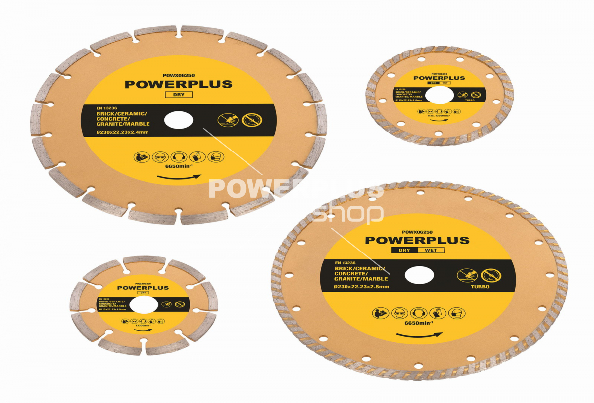 Modální Další obrázky pro POWX06250 - SET úhlových brusek 750W 115mm a 2.000W 230mm