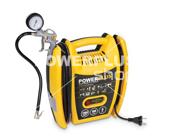 (obrázek pro) POWX1705 - Kompresor 1100W plus 5 ks přísl. bezolejový