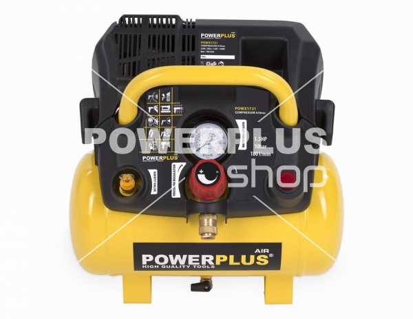 POWX1721 - Kompresor 1100W 6L 8bar bezolejový