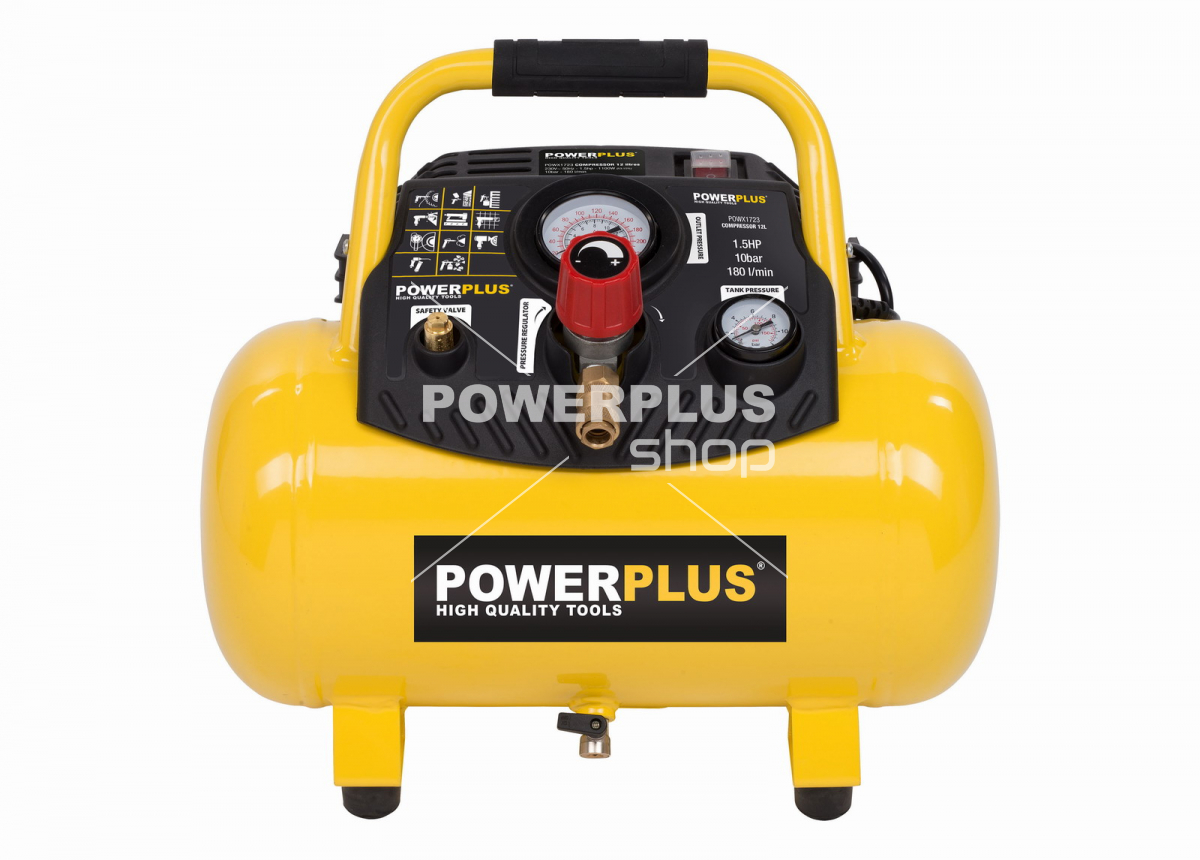 POWX1723 - Kompresor 1100W 12L 10bar bezolejový