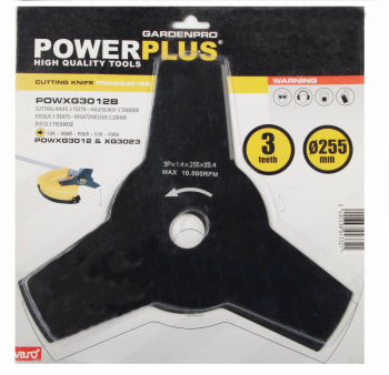 (obrázek pro) POWXG3012B - Žací nůž pro křovinořezy 255mm 3T