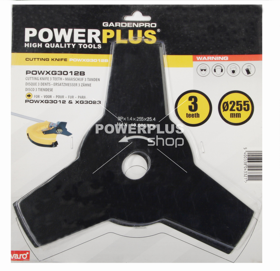 (obrázek pro) POWXG3012B - Žací nůž pro křovinořezy 255mm 3T